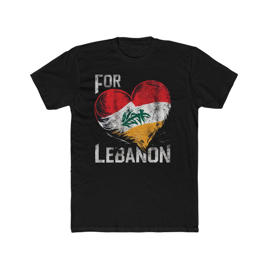 A Heart for Lebanon, Falling Heart - Unisex Cotton Crew Tee by iGen Wear